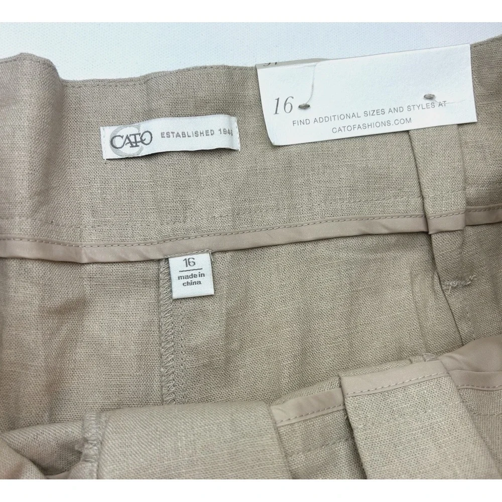 NWT Cato Linen‎ Blend Pant Coastal Grandma Vaca Resort Minimalist Core Size 16